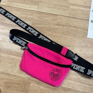 Pink- Victoria Secret Fanny Pack with Black Strap